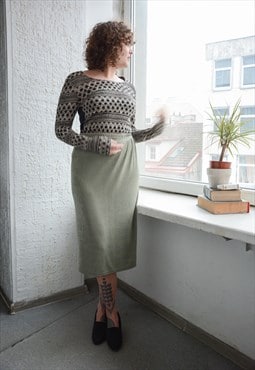 Vintage Grey/Green Shimmering Stretchy Skirt