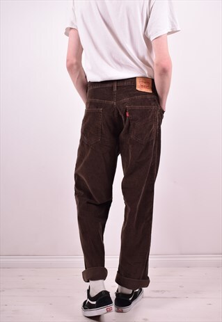 LEVI'S 559 MENS VINTAGE CORDUROY JEANS W34 L32 BROWN 90'S