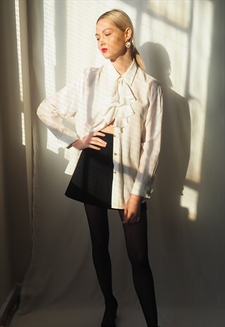 VINTAGE REVIVAL 1980'S WHITE RUFFLE SHIRT