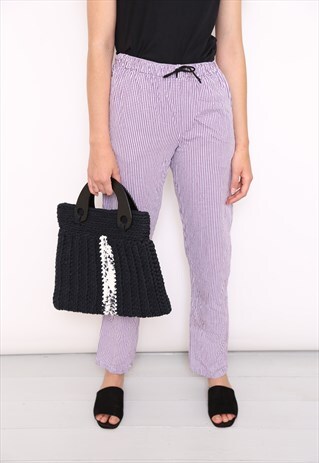 VINTAGE 90S PURPLE GINGHAM COTTON TROUSERS