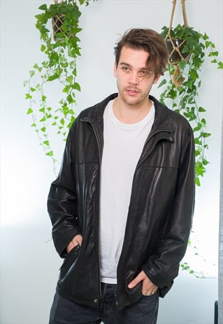 90S LEATHER JACKET PIERRE CARDIN