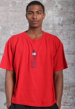 VINTAGE NAPAPIJRI BIG LOGO T-SHIRT RED