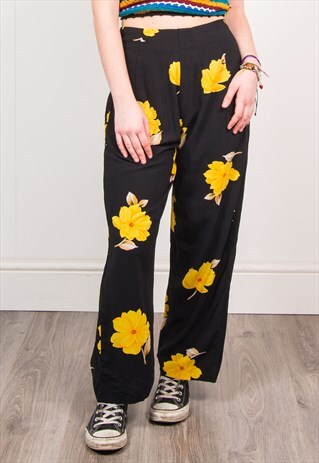 VINTAGE 90'S FLORAL LOOSE TROUSERS SUMMER