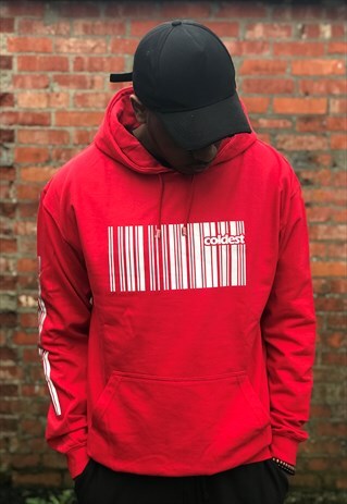REFLECTIVE BARCODE HOODIE RED