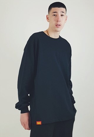 PLAIN LONG SLEEVE T-SHIRT BLACK