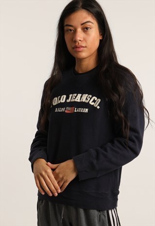 VINTAGE POLO JEANS RALPH LAUREN EMBROIDERED SPELL OUT SWEATS