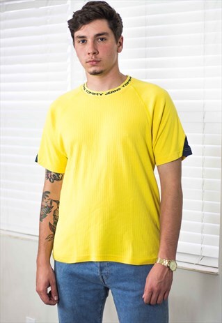 VINTAGE TOMMY JEANS HILFIGER T-SHIRT LOGO 90S L 8.3
