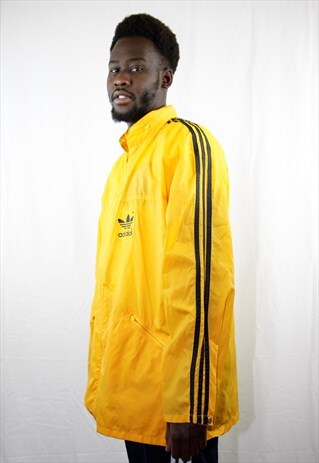 VINTAGE YELLOW STRIPED ADIDAS WINDBREAKER