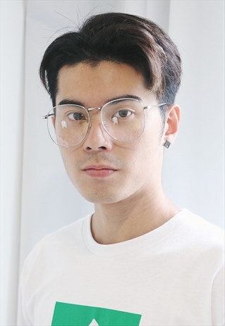 OVERSIZED METAL GLASSES - SILVER