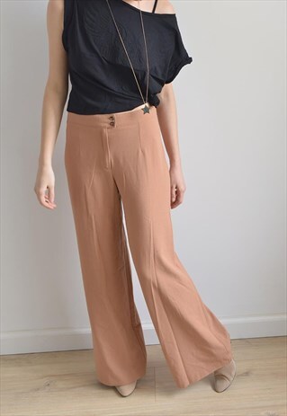 70'S STYLE HIGH WAISTED FLARED TROUSERS