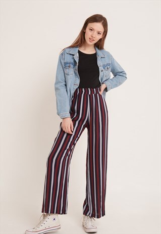 PALAZZO TROUSERS - BLUE, RED AND LIGHT BLUE
