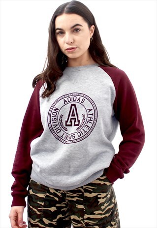90'S RETRO GREY & RED SWEATSHIRT