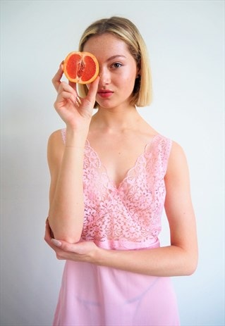 VINTAGE SLIP DRESS WITH LACE INSERT