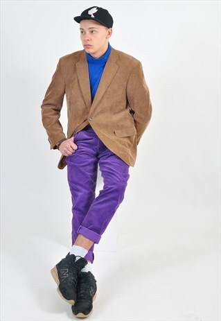 VINTAGE 90'S CORDUROY BLAZER IN BROWN