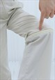 90S VINTAGE CREAM HIGH WAISTED DETACHABLE TROUSERS