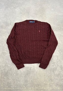 Polo Ralph Lauren Knitted Jumper Cable Knit Pattern Sweater