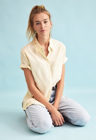 90'S RETRO PASTEL OVERSIZED MOMS BLOUSE TOP
