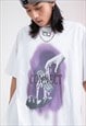 MOBILE PHONE PRINT T-SHIRT 90S GRAFFITI TEE RETRO TOP WHITE