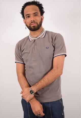 VINTAGE FRED PERRY POLO SHIRT GREY
