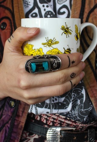 ADJUSTABLE BOHEMIAN GLASS RING