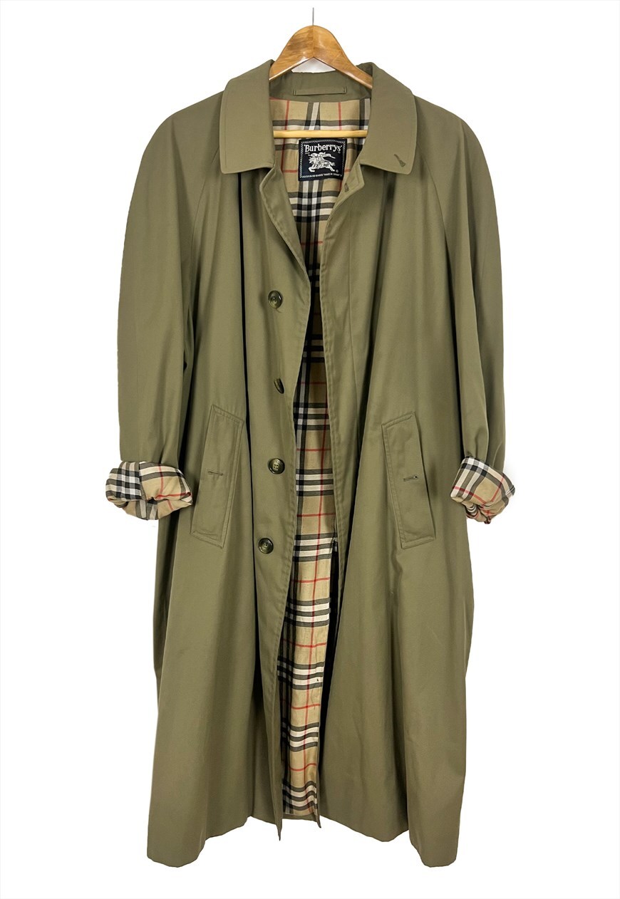 Burberry green trench sale coat