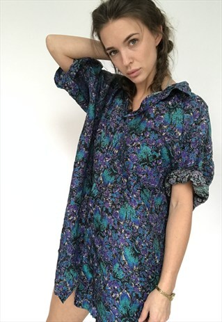 PATTERNED OVERSIZED RETRO VINTAGE UNISEX FESTIVAL SHIRT