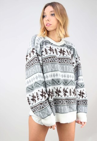 VINTAGE OVERSIZED PATTERNED JUMPER