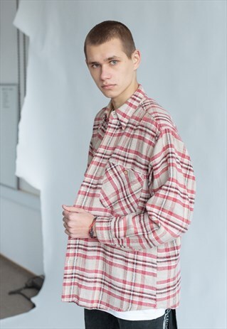 VINTAGE 90S GRUNGE LUMBERMAN SHIRT IN CHECKERED PATTERN