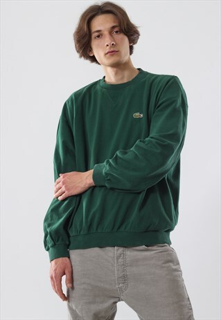 90'S VINTAGE MENS LACOSTE SWEATSHIRT CREW NECK GREEN