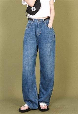 dark blue baggy jeans mens