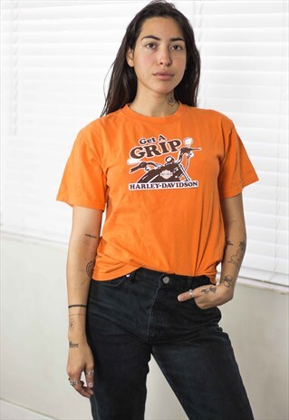 VINTAGE HARLEY DAVIDSON T-SHIRT LOGO 90S L 5.5