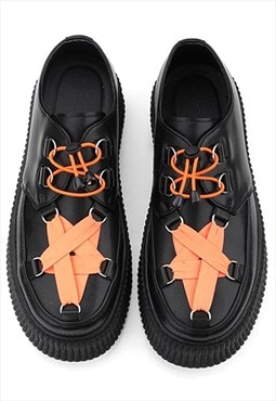 Utility buckle shoes multi strap luxury chunky sole brogues 