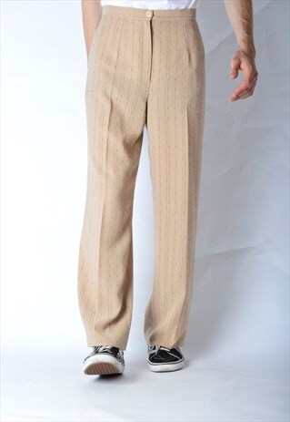 VINTAGE 90S UNISEX CAMEL STRIPED PANTS