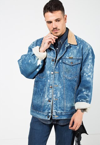 VINTAGE 80S WRANGLER LINED DENIM JACKET / S0191