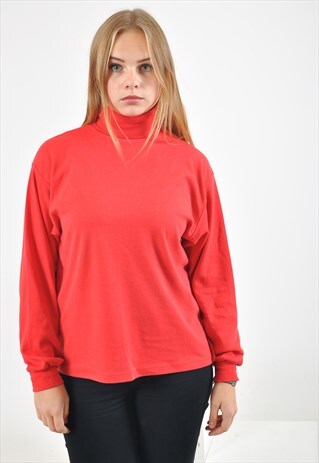 VINTAGE TURTLE NECK JUMPER IN RED