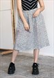 VINTAGE 90S GRUNGE DITSY FLORAL HIGH WAISTED WOMEN SKIRT S/M