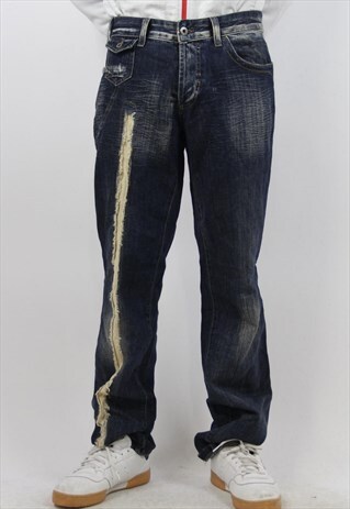 VINTAGE D&G PRINTED RIPPED JEANS