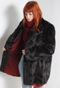 Vintage Faux Fur Jacket Black