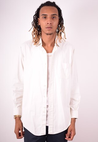 BROOKS BROTHERS MENS VINTAGE SHIRT LARGE WHITE 90S