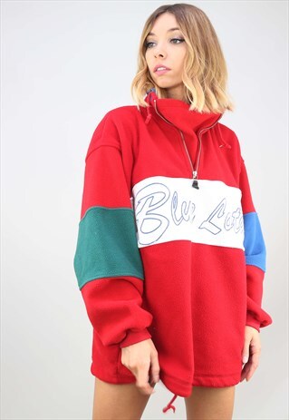 VINTAGE 90S OVERSIZED 1/4 ZIP FLEECE