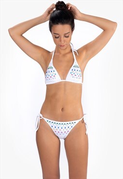 Radiance Swimwear Bikini Bio-Based in White with crystals