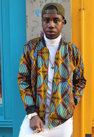 AFRICAN PRINT BOMBER JACKET- JAINEBA JACKET -FESTIVAL JACKET