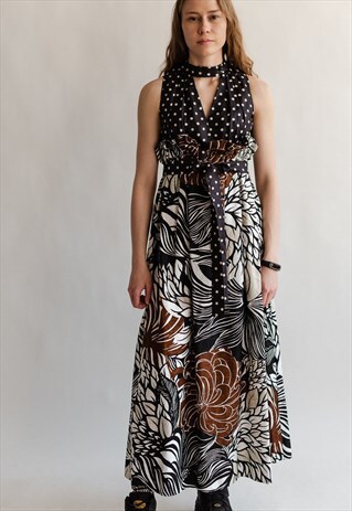 VINTAGE MAXI DRESS IN BROWN
