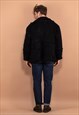 VINTAGE 90'S MEN SHERPA BOMBER JACKET IN BLACK