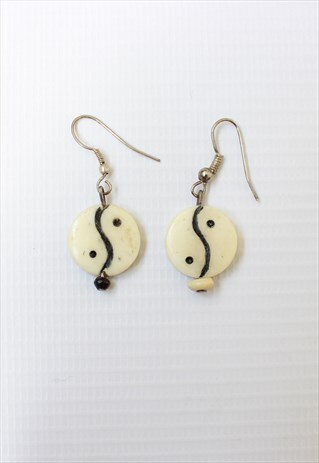 YING YANG HANDMADE ROUND EARRINGS