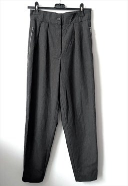 Classy Gray High Rise Trousers Lady S