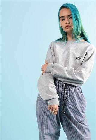 NIKE EMBROIDERED GREY NIKE SWEATSHIRT