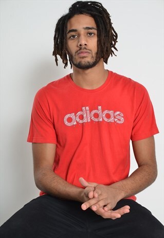 VINTAGE ADIDAS BIG LOGO T-SHIRT RED