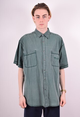 WRANGLER MENS VINTAGE SHIRT XL GREEN 90S