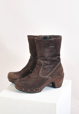Vintage 00s winter ankle boots in brown